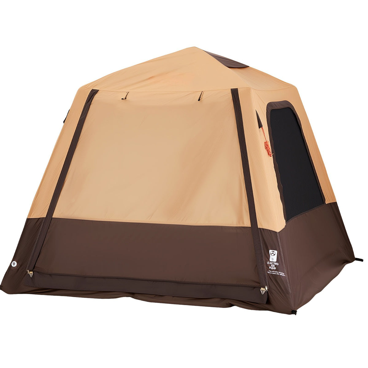 Inflatable Camping Tent with Rechargeable Pump for 4 People - Easy Setup, Durable Sun Protection