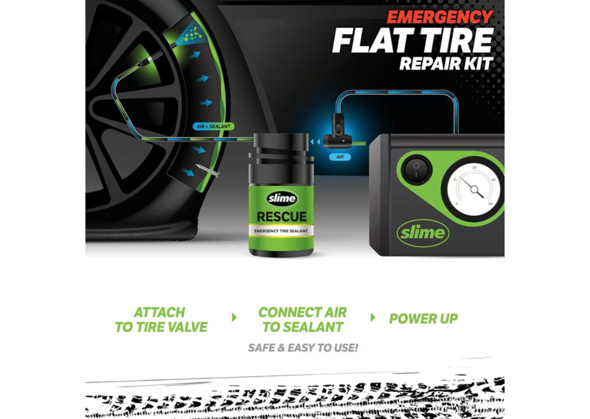 Bicycle Flat Tire Repair Kit - Slime Smart Spair Plus with Tools