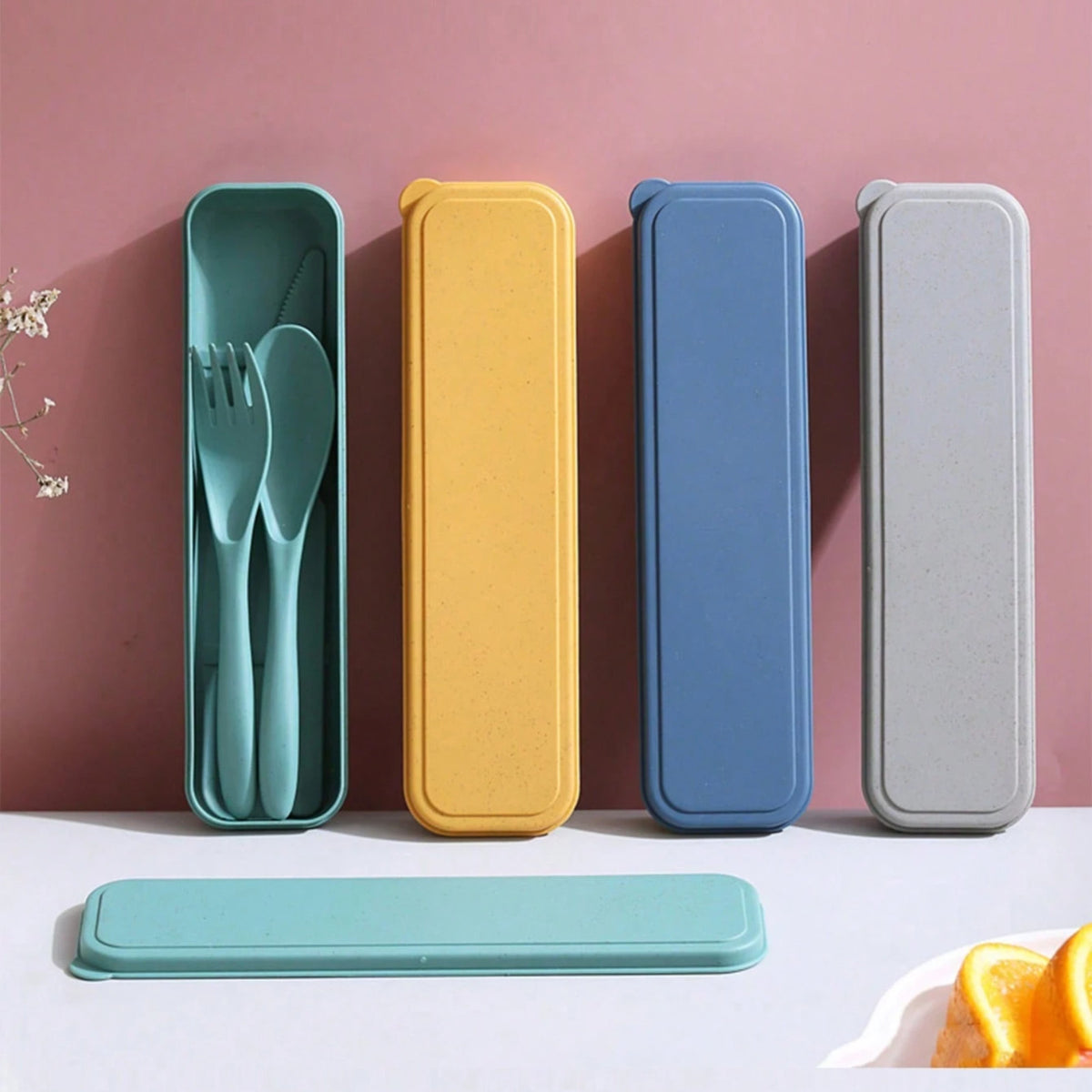 Reusable Travel Utensil Set with Box - Eco-Friendly Cutlery for Camping and Lunch