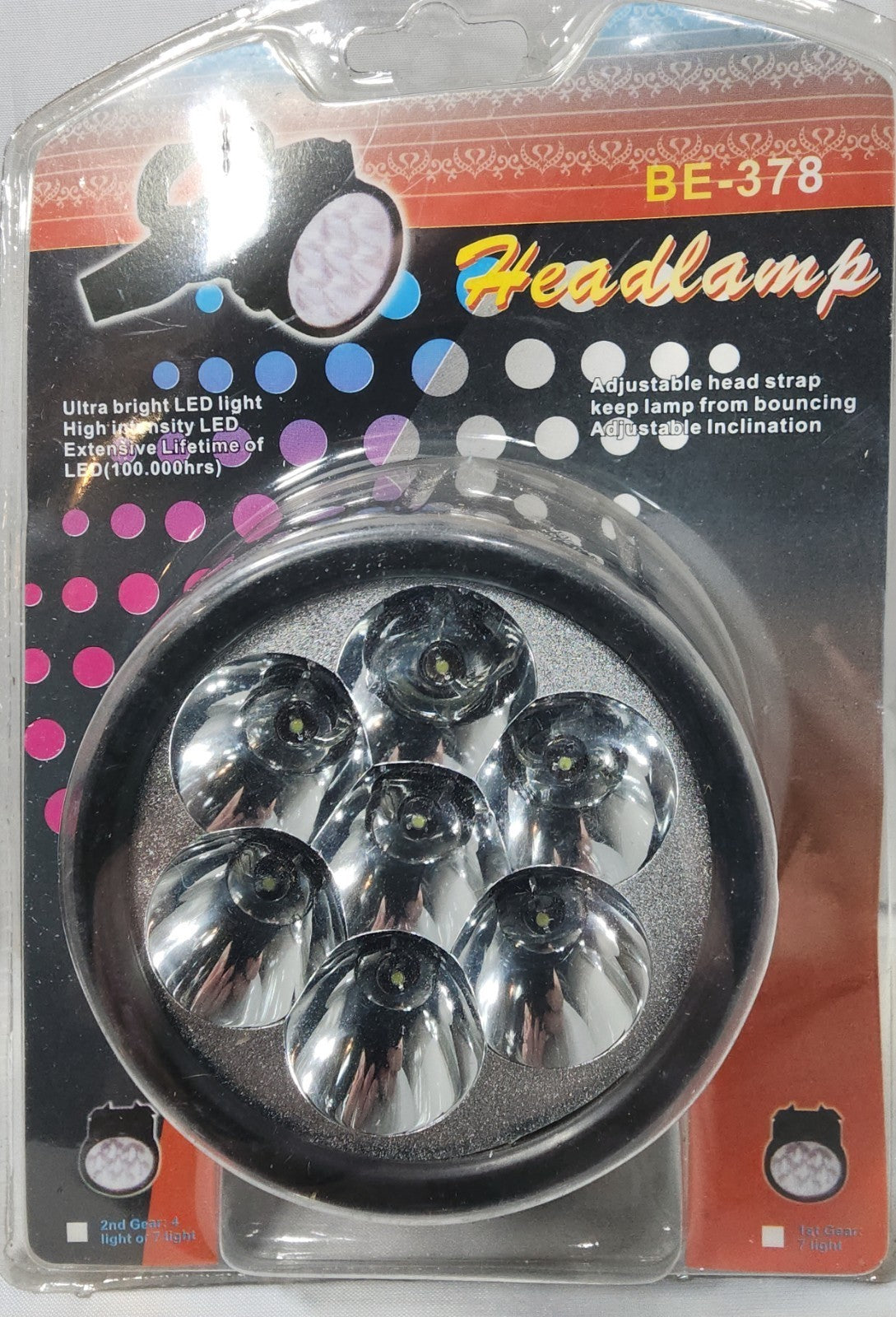 LED Headlamp 7-LED Ultra Bright Adjustable Head Light for Camping Hiking Work
