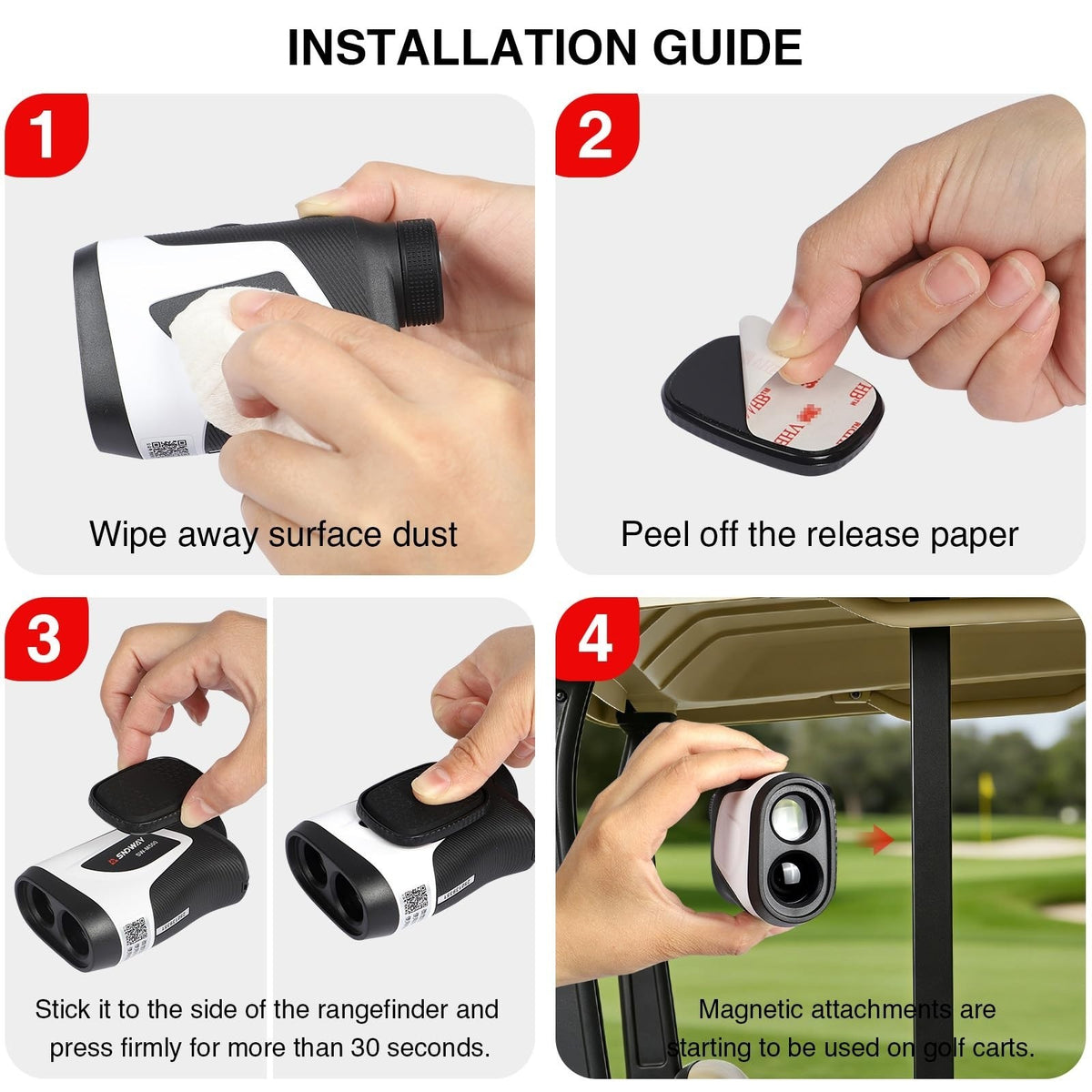 Magnetic Rangefinder Holder Mount Strap for Golf Cart Frame Rail