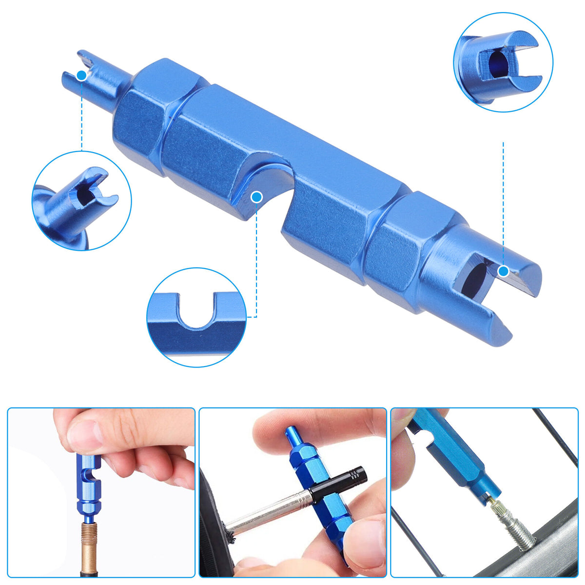 30PCS Tire Valve Repair Kit with 4-Way Valve Tool & Replacement Cores