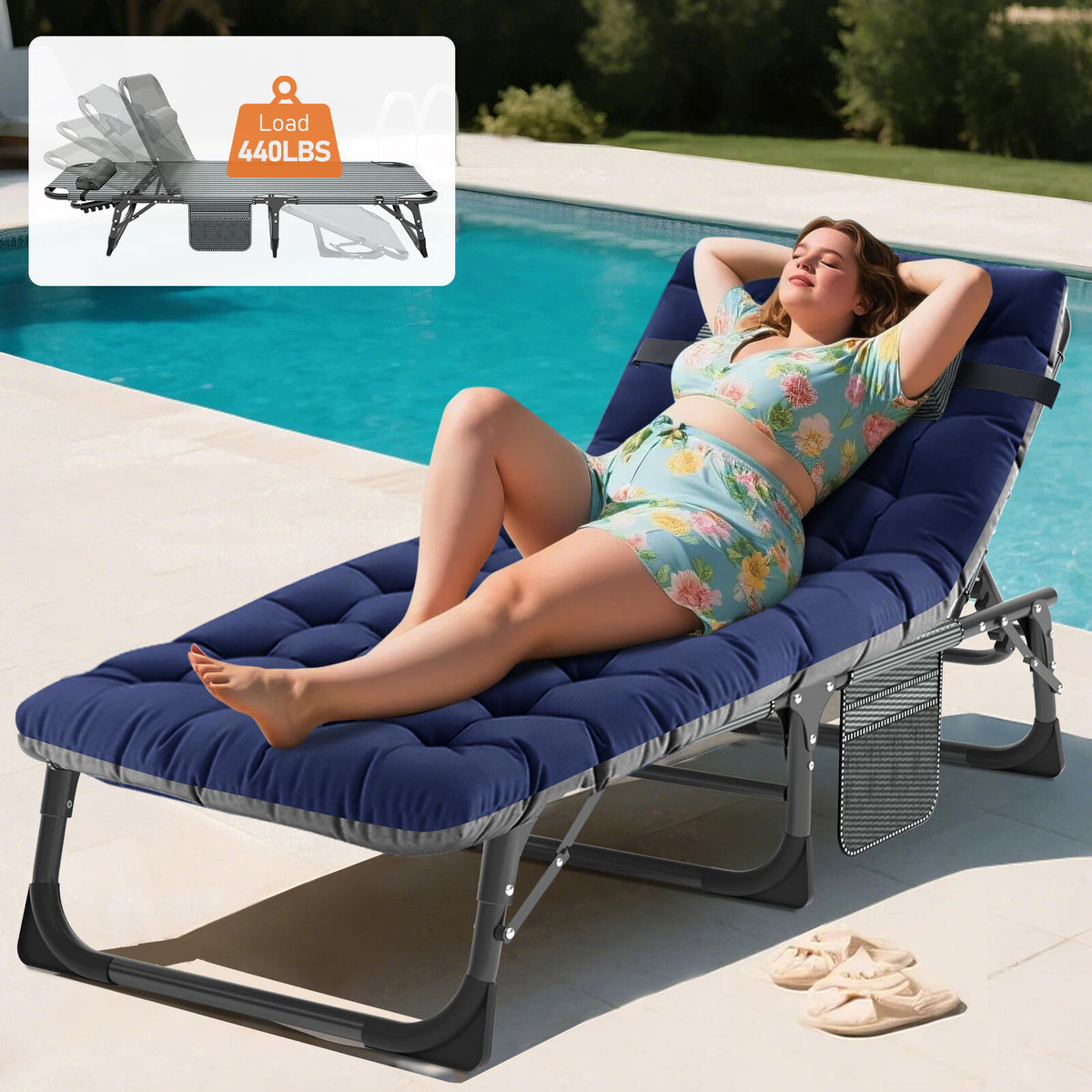 Heavy Duty Folding Camping Cot with Mattress - Portable Adult Sleep Bed