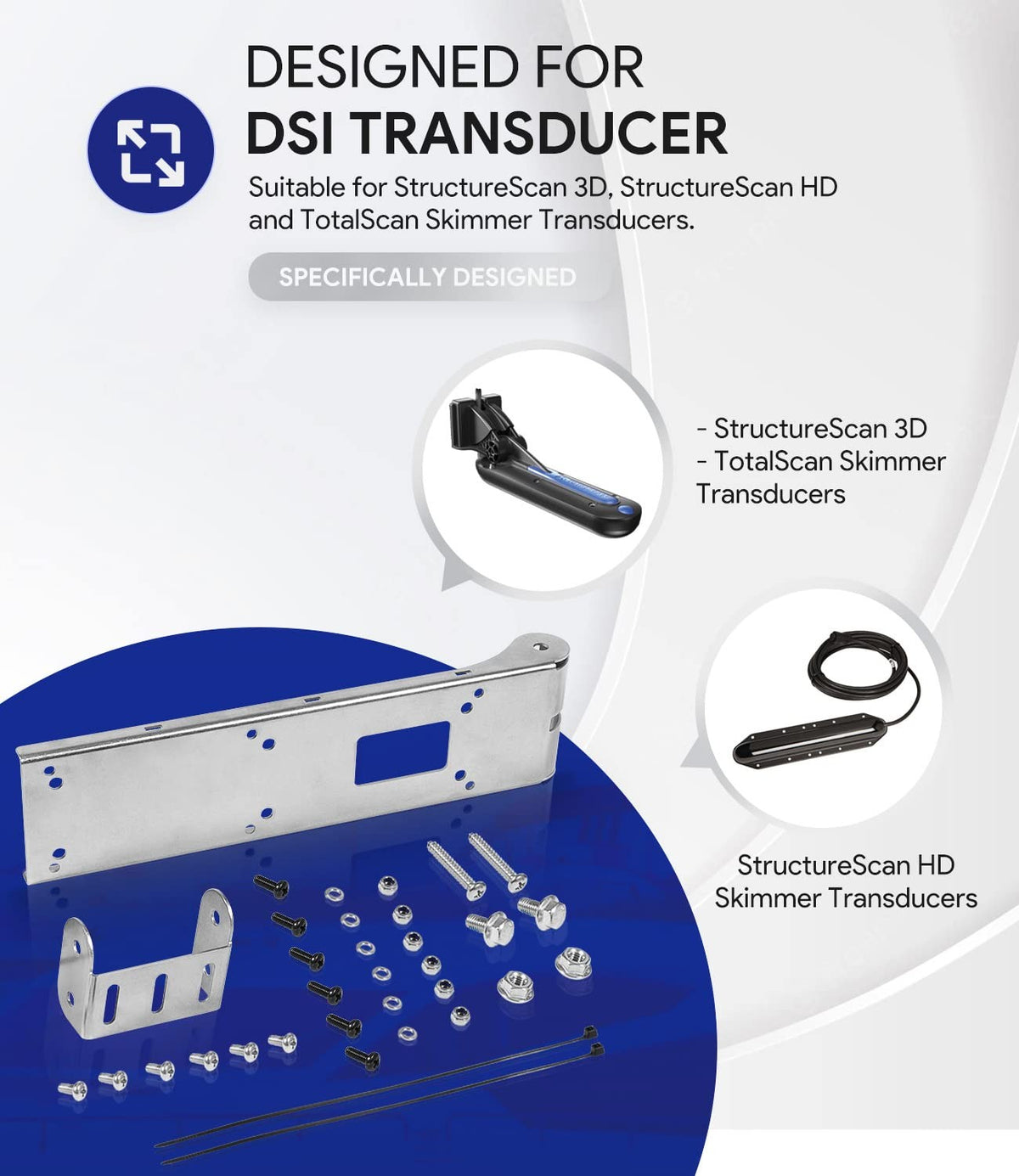 Transom Transducer Mount Bracket for StructureScan 3D Fish Finder