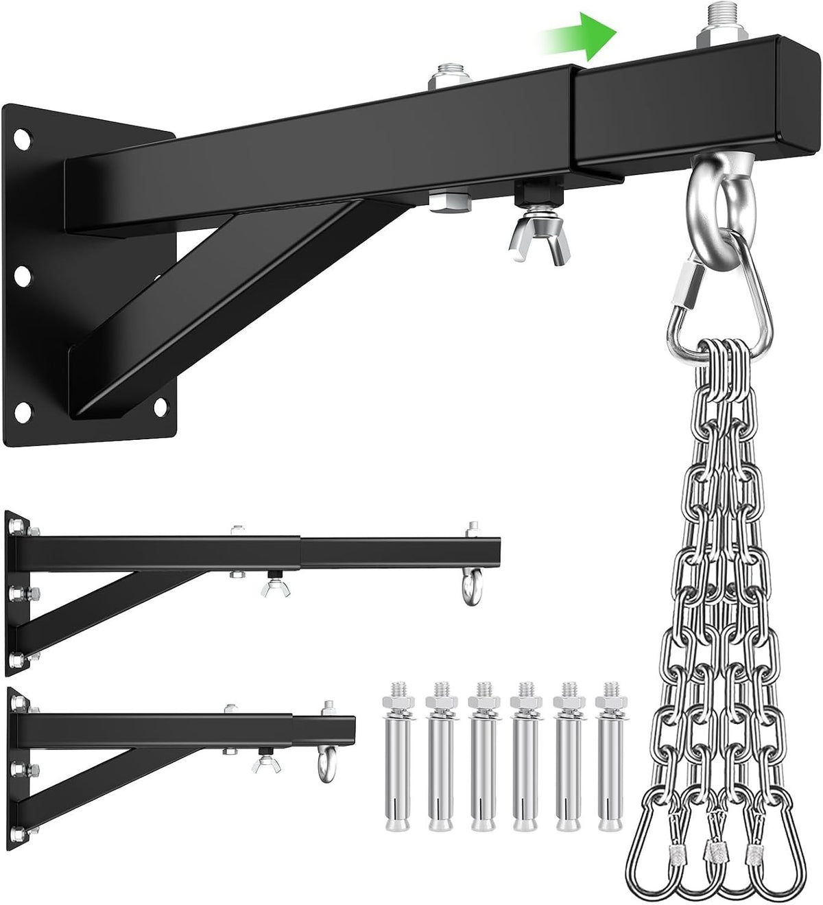 Heavy Bag Wall Mount Bracket for Boxing MMA Muay Thai Training - Adjustable 17-25 Inches, Supports 500 lbs