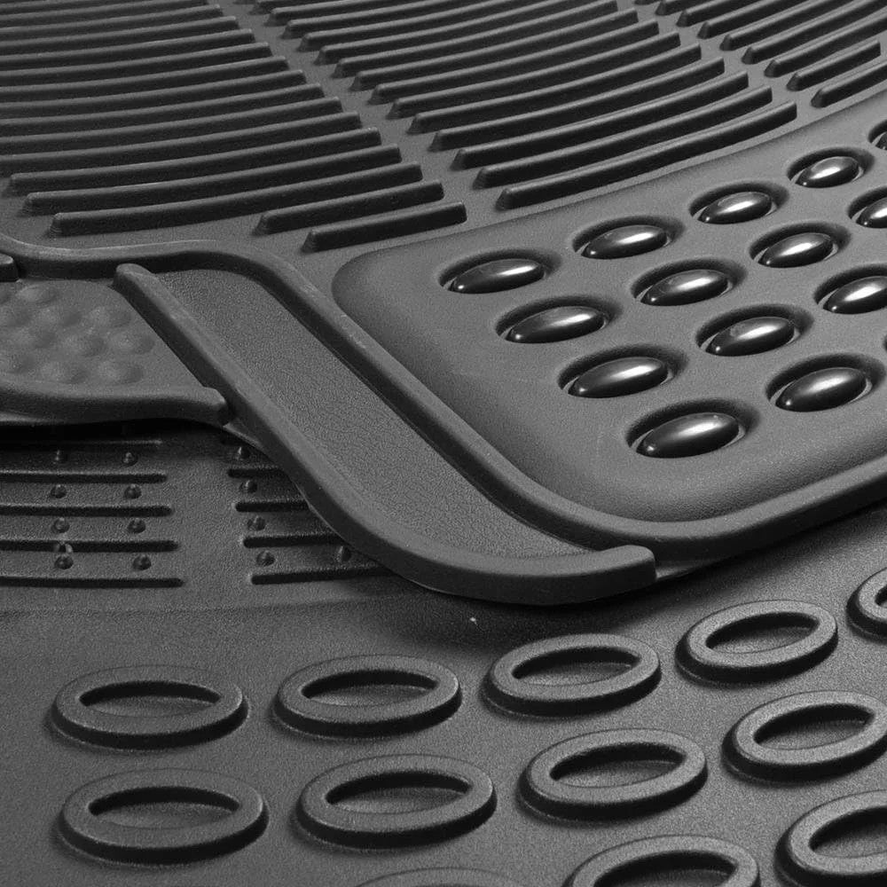 Heavy Duty Rubber Rear Floor Mats for Vehicles - All Weather Trimmable, Non-Slip Protection