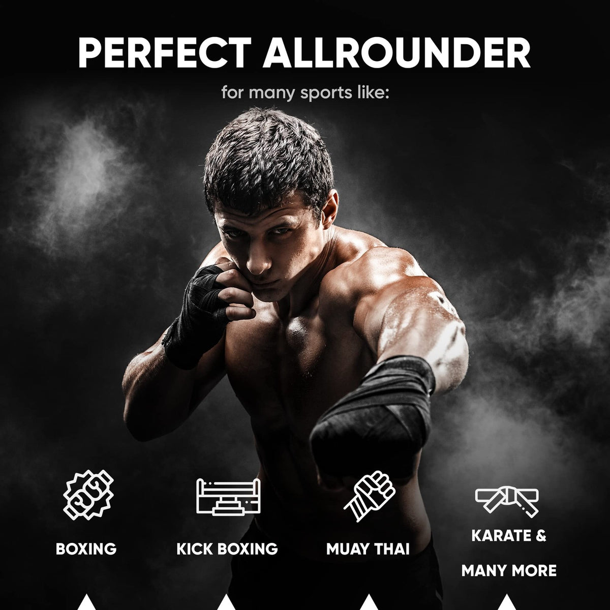 160-Inch Boxing Hand Wraps with Thumb Loop - MMA & Martial Arts Protective Gear