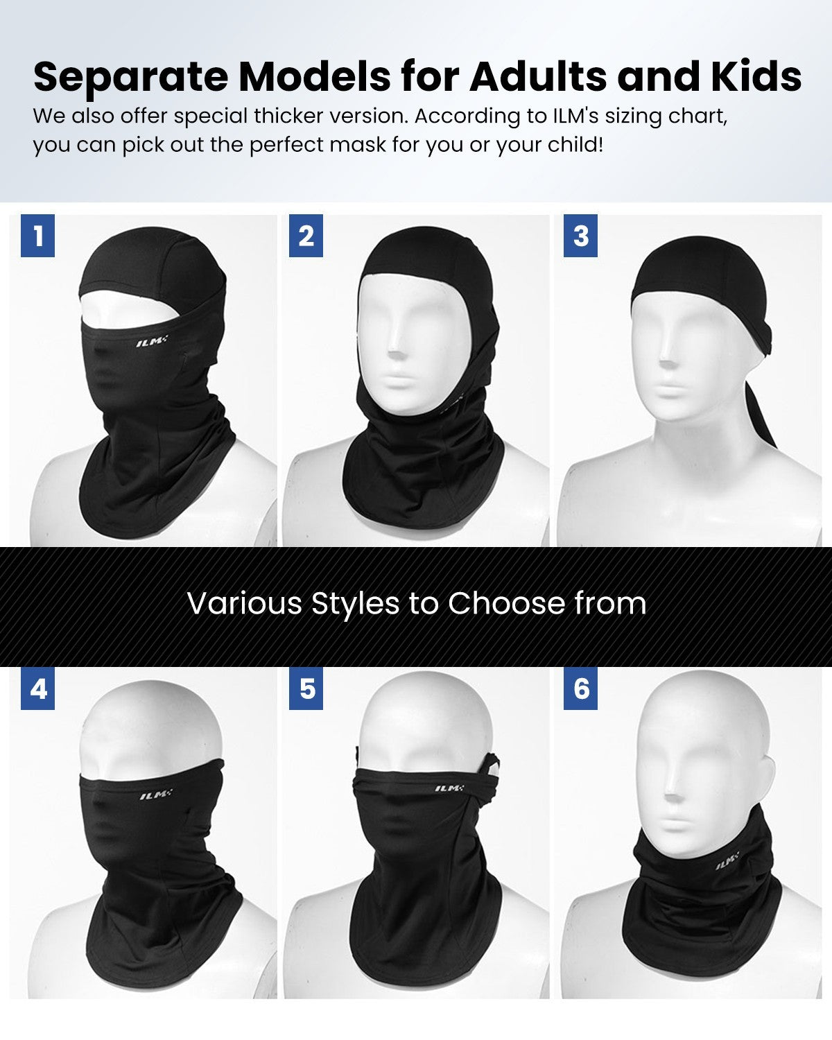 Motorcycle Balaclava Face Mask for Men Women Ski Snowboard Open Design