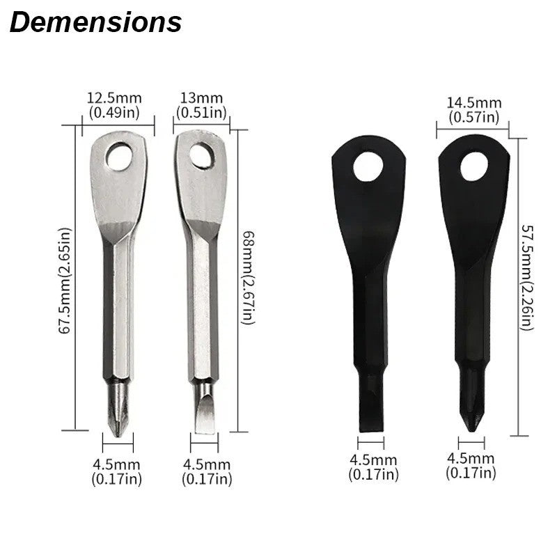 Mini Pocket Screwdriver Keychain Set - Portable Repair Tool with Phillips & Slotted Bits