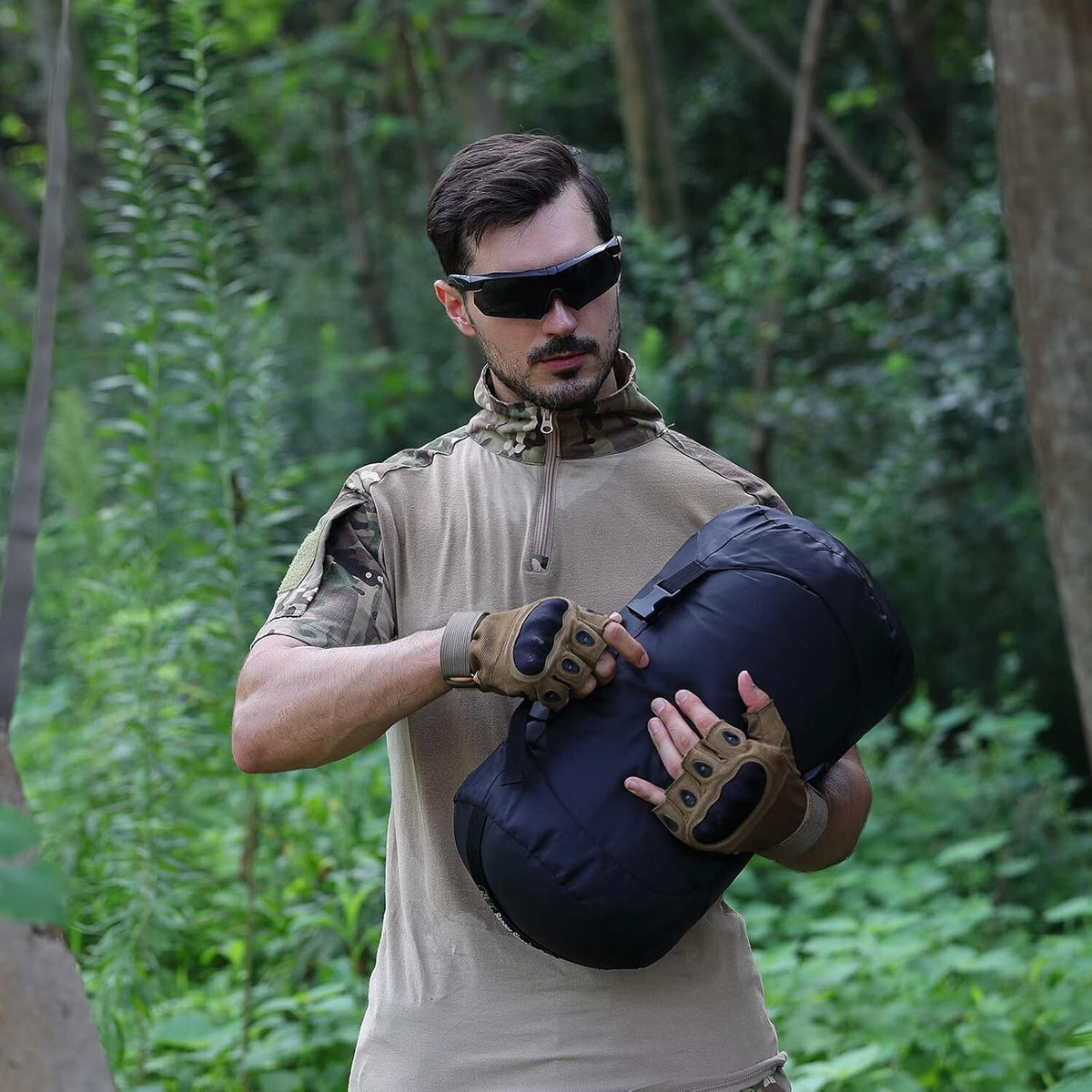 Cold Weather Goose Down Sleeping Bag - -13°F Mummy System with Waterproof Shell