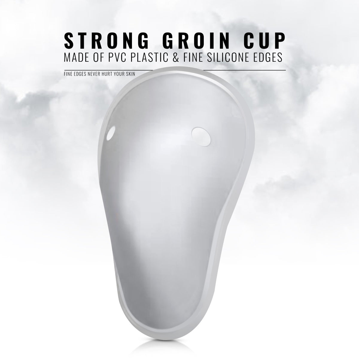 Boxing Groin Protector with Removable Gel Cup - Black/White Mesh
