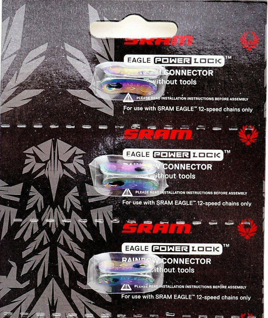 Cycling PowerLock Chain Link Set for SRAM Eagle 12-Speed - Silver & Rainbow