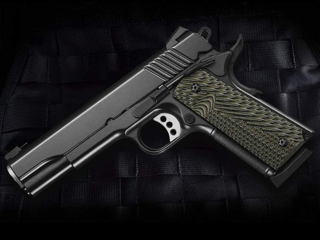 1911 Full Size G10 Pistol Grips with Stainless Screws - Black, CNC Machined
