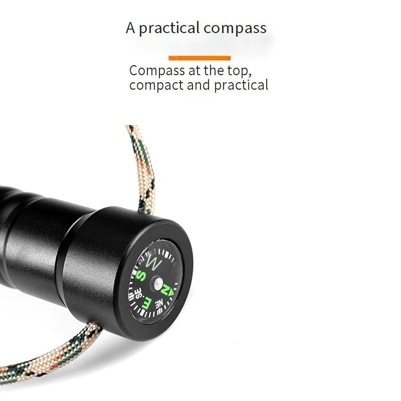 Multi-Functional Collapsible Hiking Pole with Emergency Whistle & Compass