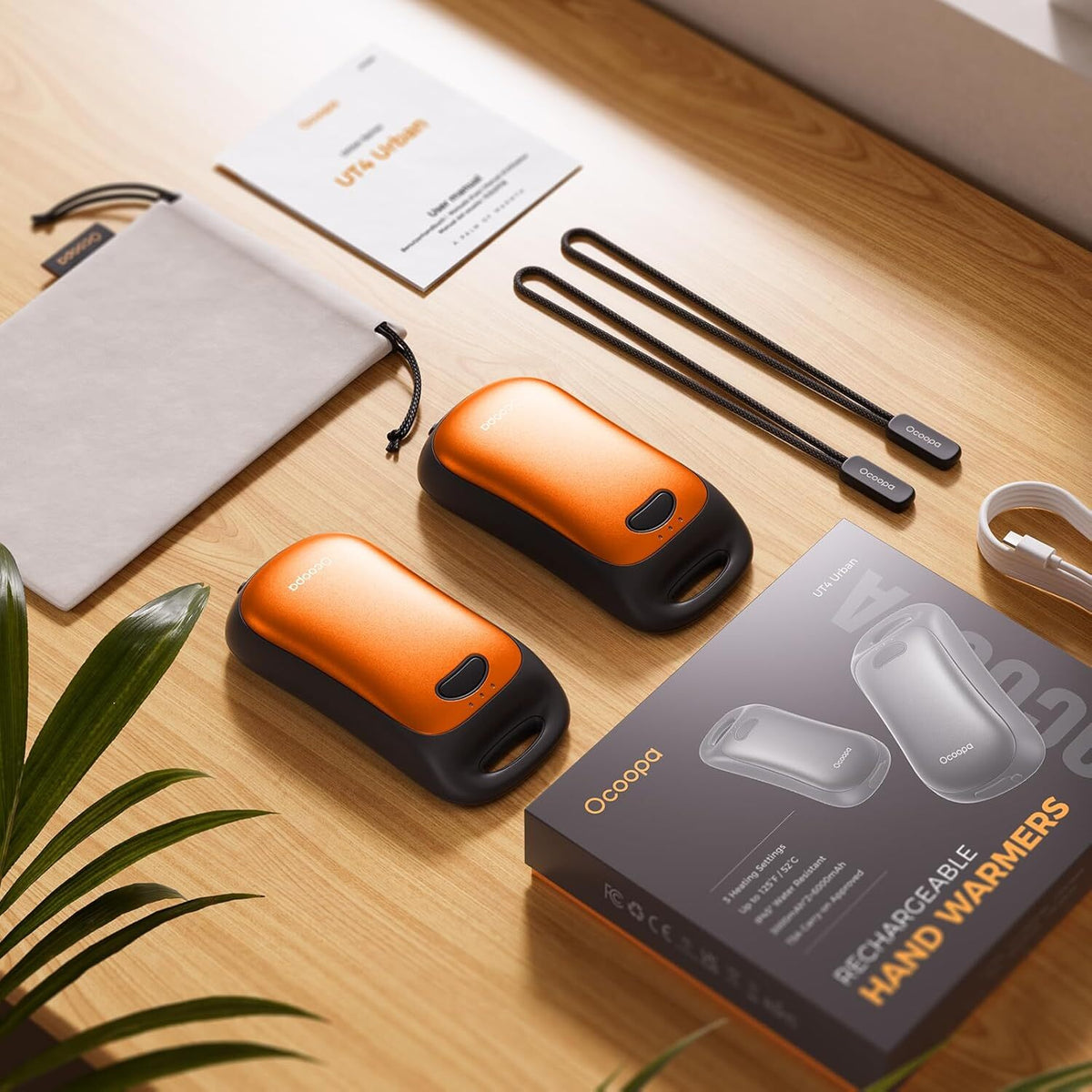 Rechargeable Hand Warmer 2-in-1 Waterproof Portable 6000mAh for Outdoor Hiking