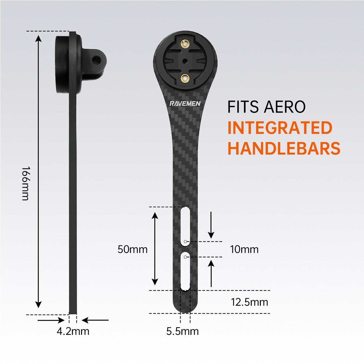 Bike Computer Mount Carbon Fiber Front Handlebar Compatible with Garmin