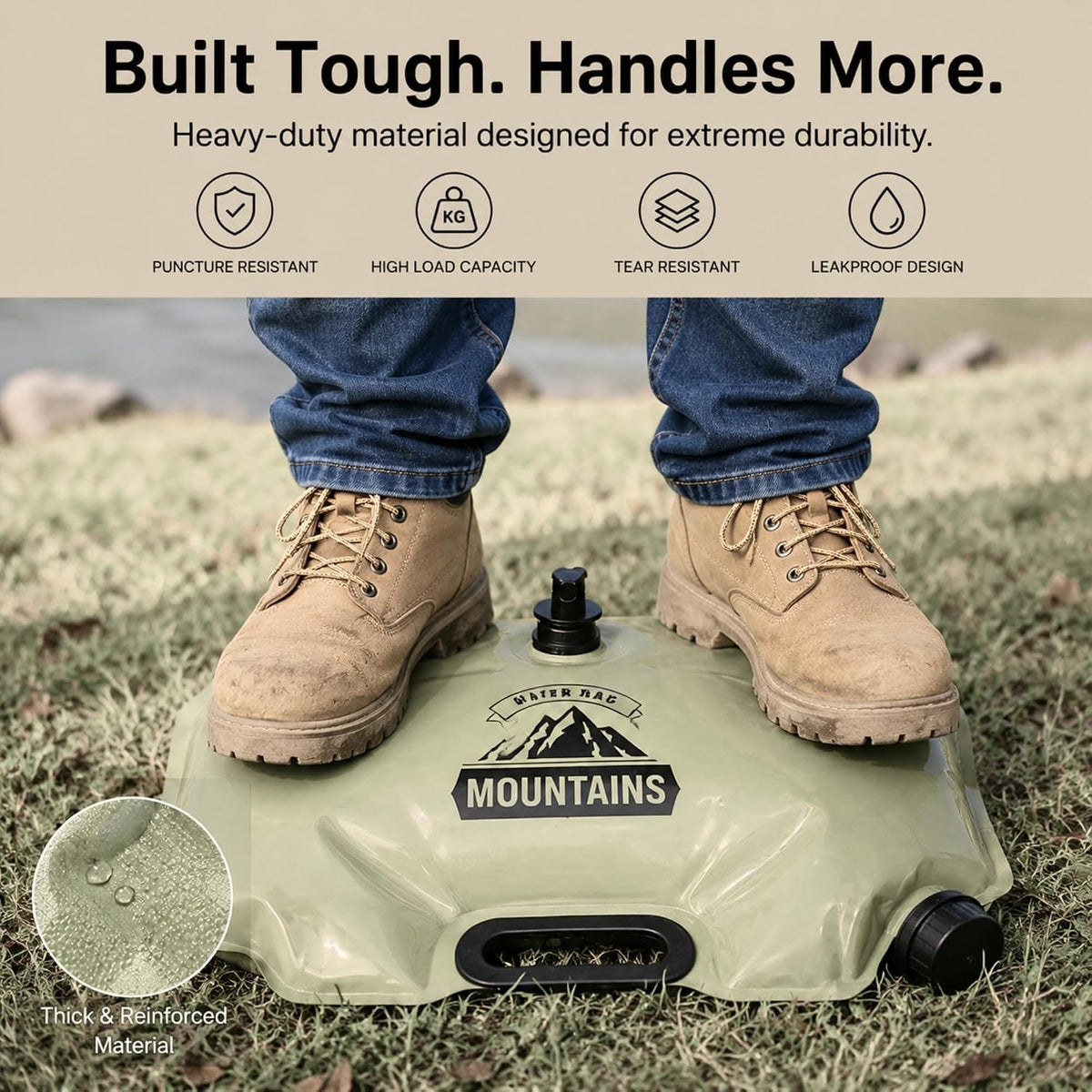 2 Gallon Collapsible Water Container with Spigot for Camping Hiking Portable Leakproof