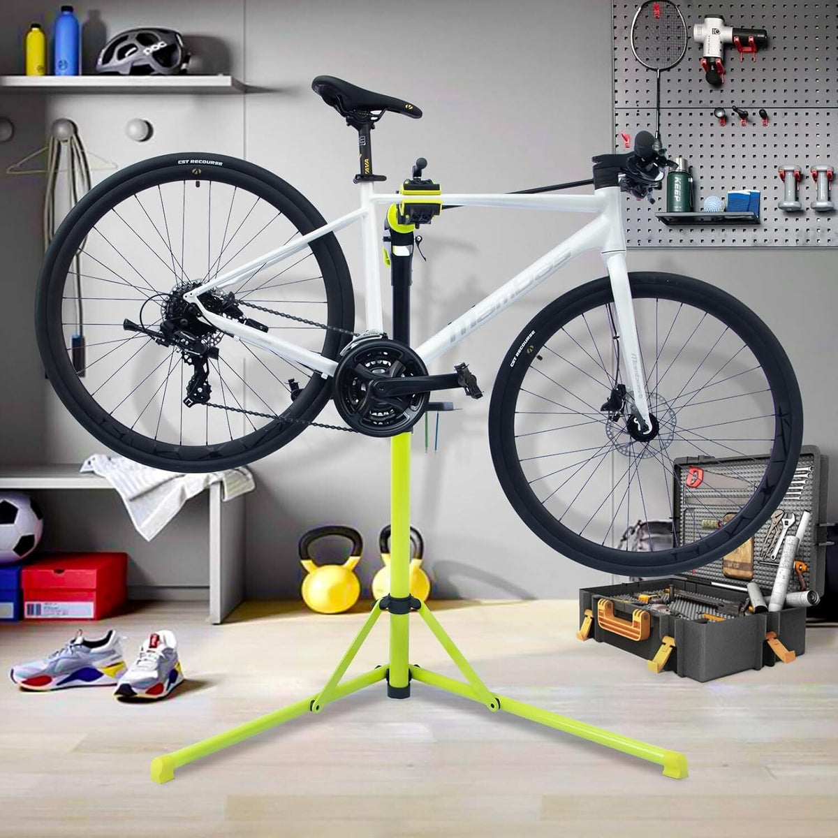 Foldable E-Bike Repair Stand Max 132Lbs - Heavy Duty Bicycle Maintenance
