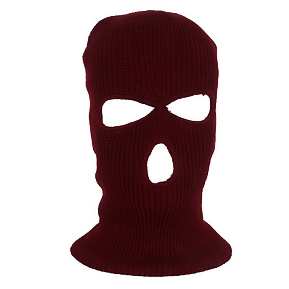 Winter Knit Ski Face Mask with 3 Holes - Warm Balaclava for Outdoor Sports