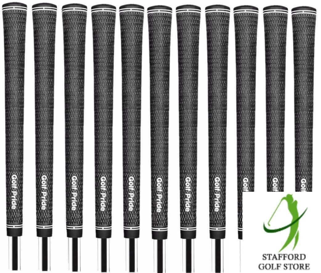 Golf Pride Tour Velvet BCT Cord Golf Club Grips Bundle Set Black - Standard & Ribbed