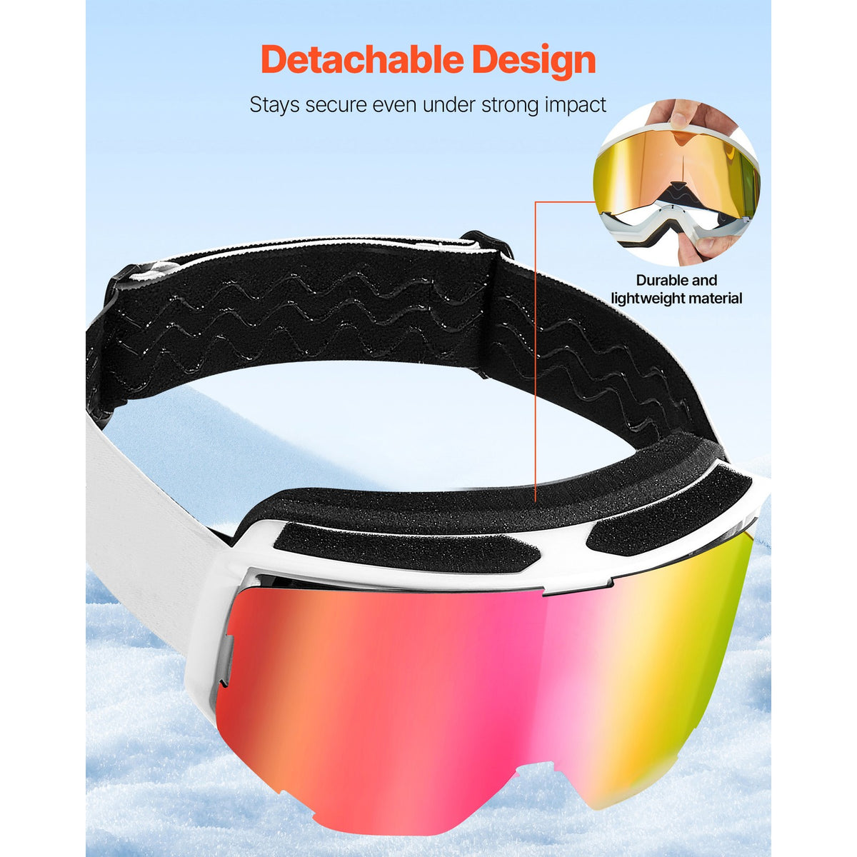 Ski Goggles with Cylindrical Lens & Pink Revo Coating - Snow Sports
