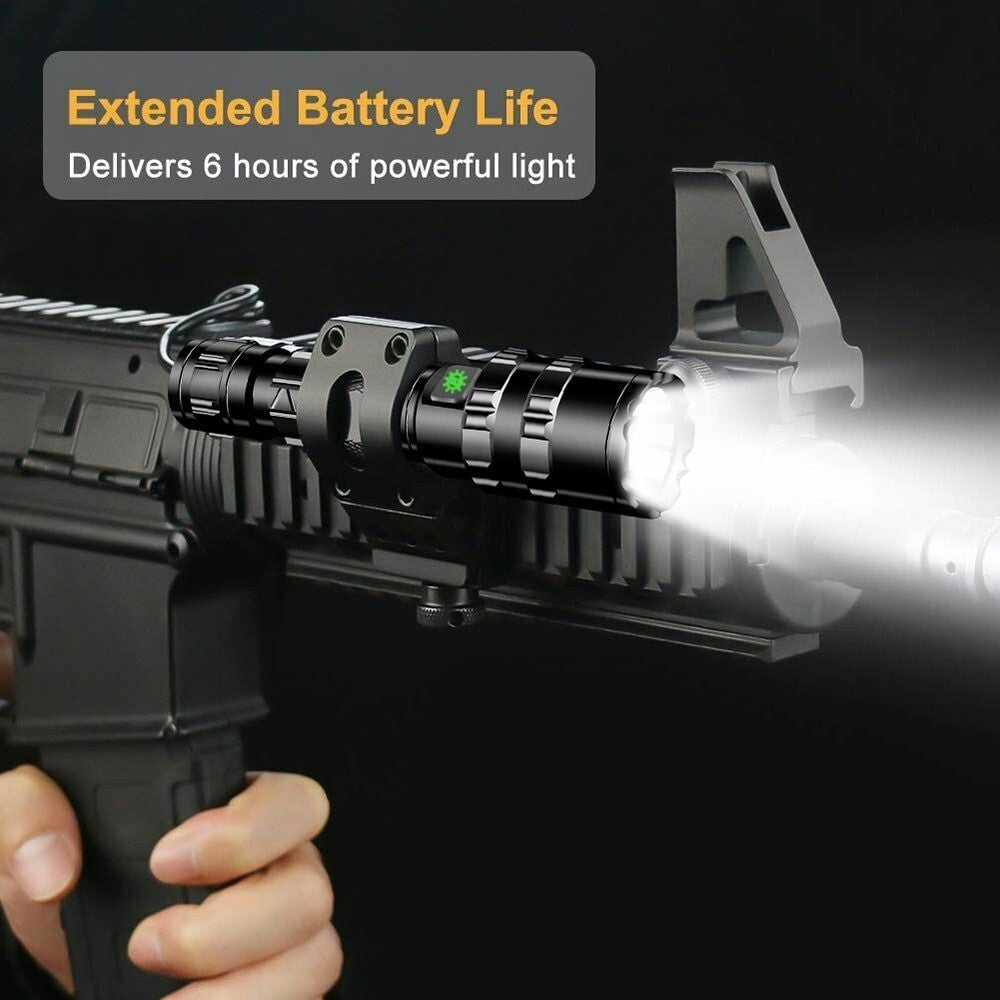 Tactical Waterproof USB Rechargeable Flashlight Kit for Outdoor Hunting Camping