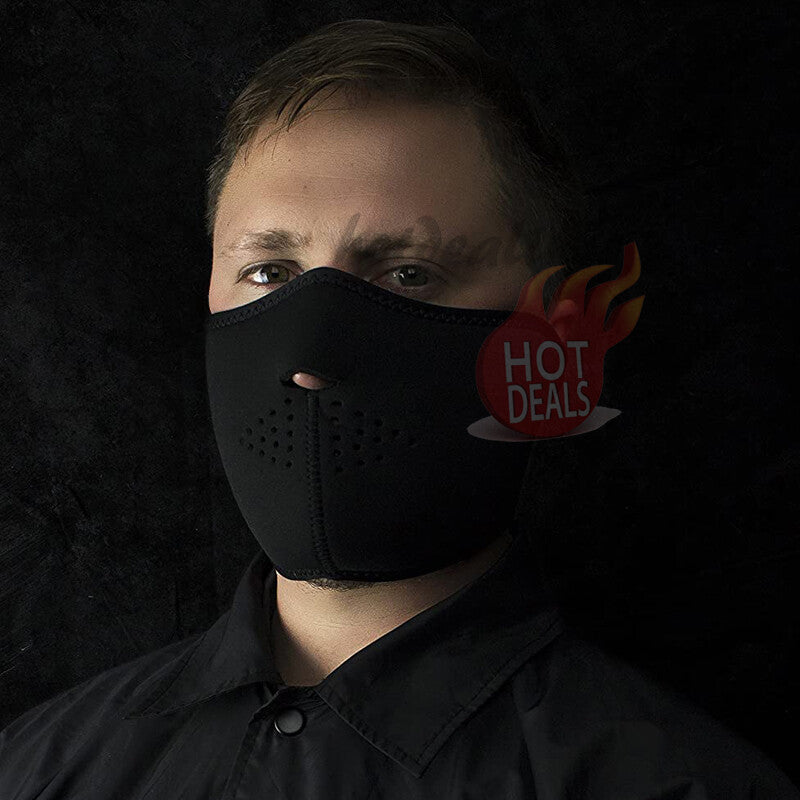 Reusable Black Neoprene Half Face Mask for Cold Weather Sports