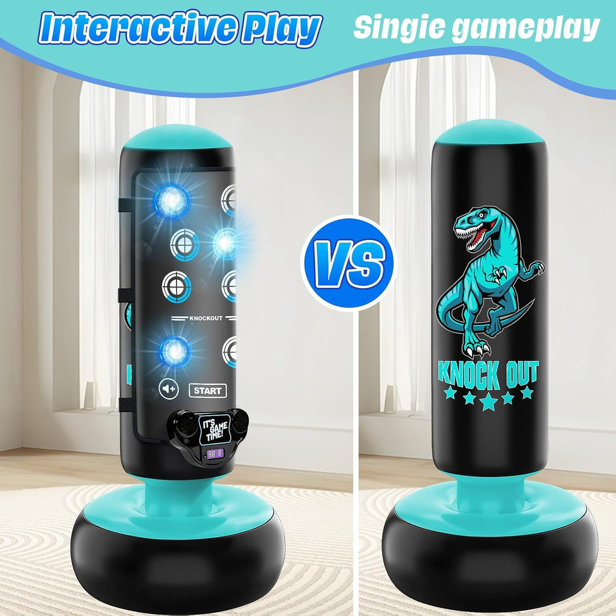Kids Inflatable Punching Bag with Boxing Gloves - 66 Inch Boxing Toy