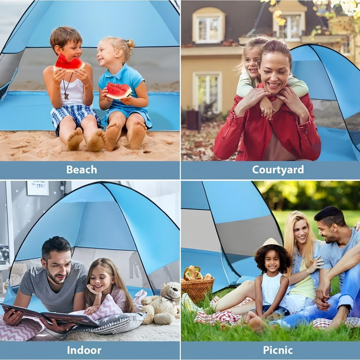 Portable Pop Up Beach Tent Sun Shade Shelter with Carry Bag - UV 50+ Protection