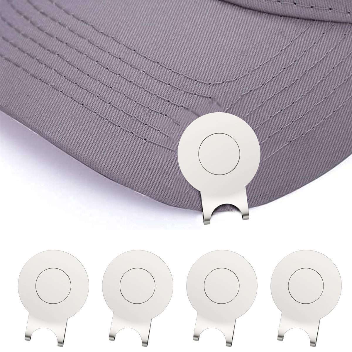 Magnetic Golf Hat Clip with Ball Marker - Durable Zinc Alloy, Multiple Quantity Options