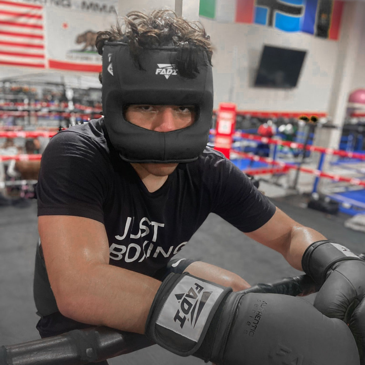 Leather Boxing Headgear for MMA Muay Thai & Sparring Protection
