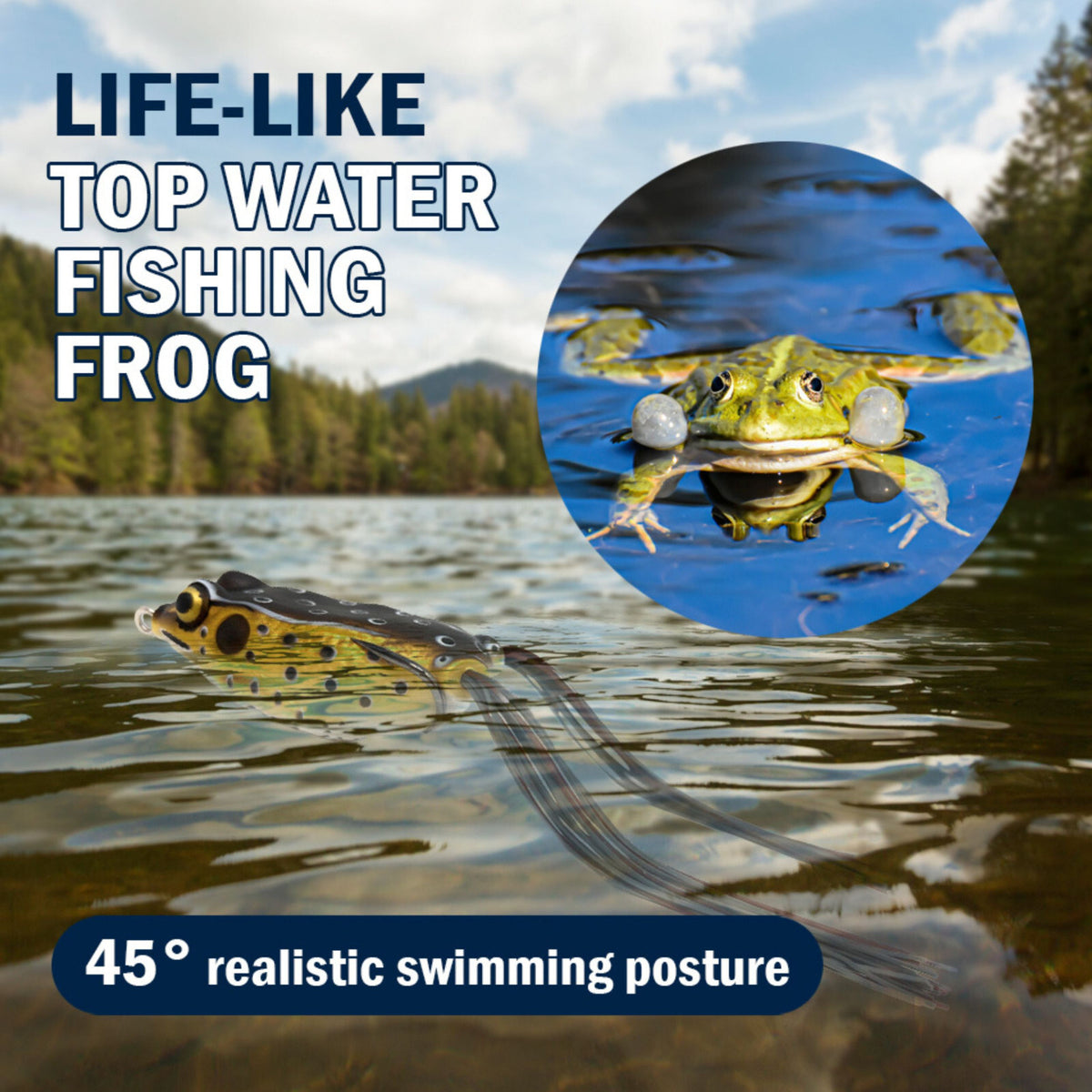 Topwater Bass Fishing Frogs 2.5 Inch 2 Pack - Weedless Hollow Body Lures