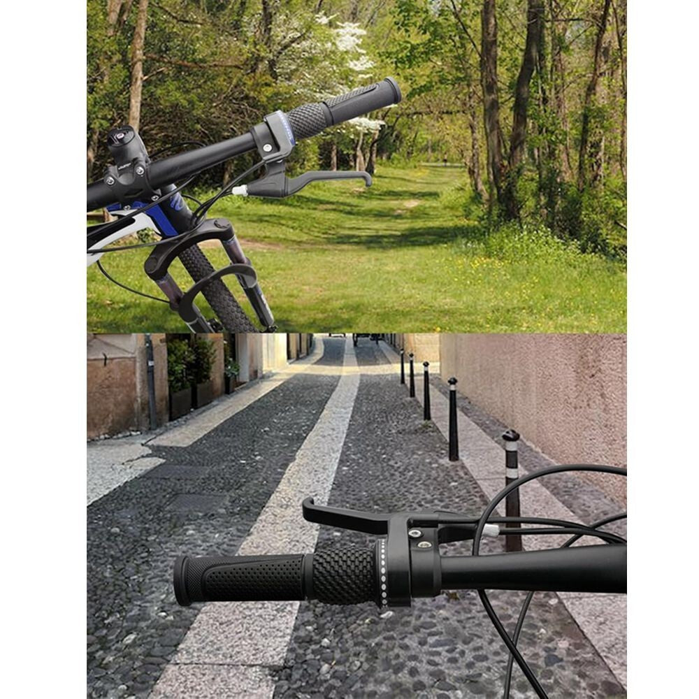 Bike Handlebar Grips Set - 90mm Rubber Non-Slip Black Cycling Accessories