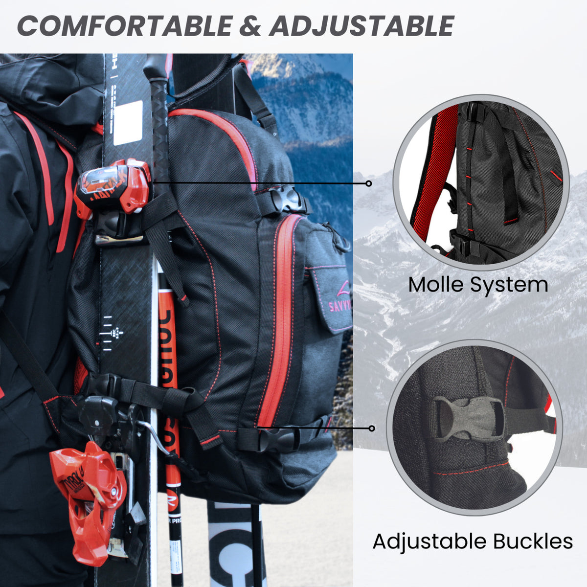 50L Ski Snowboard Boot Backpack Waterproof Gear Bag with Helmet Gloves & Goggles Storage