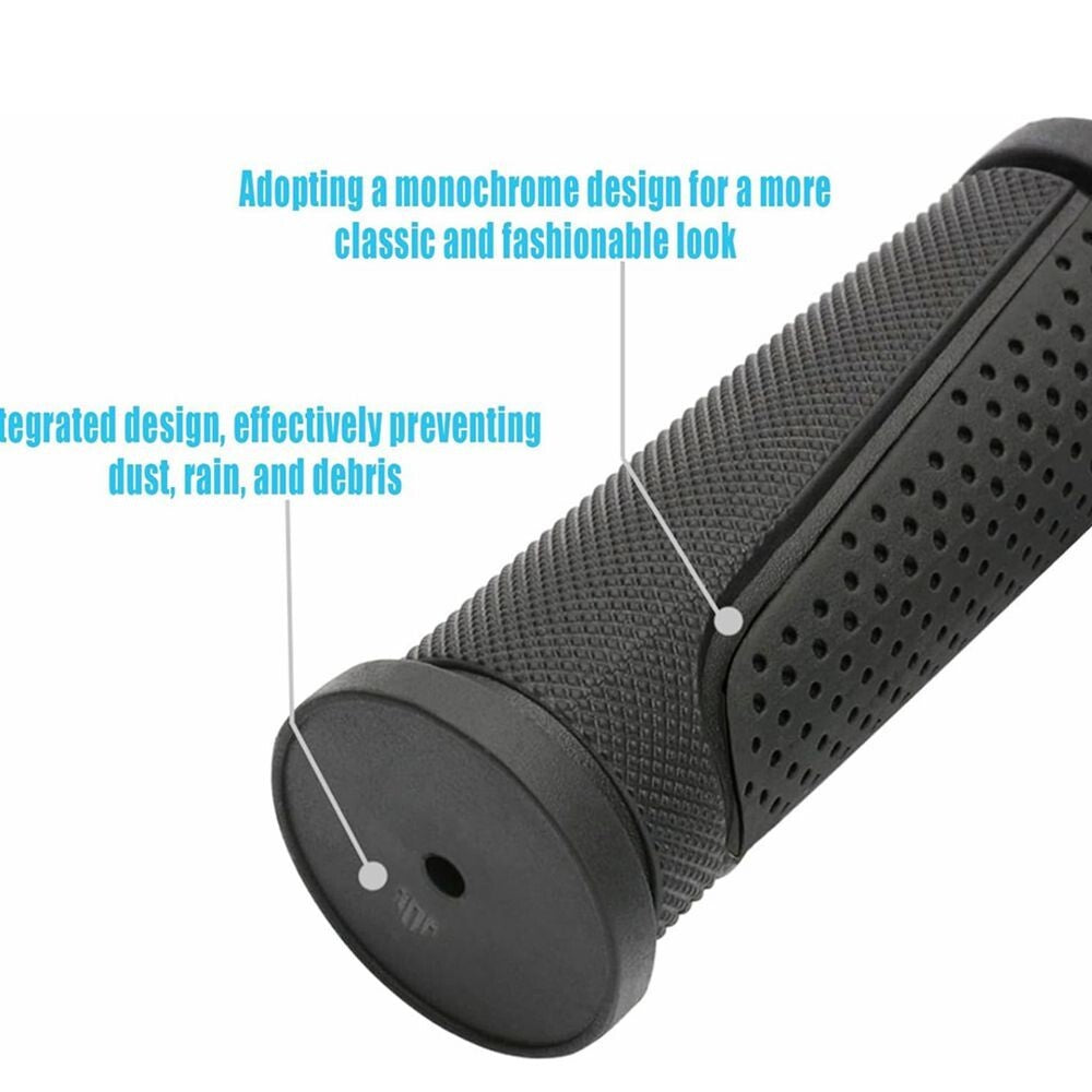 Bike Handlebar Grips Set 90mm Rubber Non-Slip Fit 22-23mm Bar Black