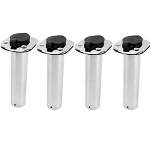 4Pcs Stainless Steel Fishing Rod Holders 90 Degree Flush Mount with Rubber Caps