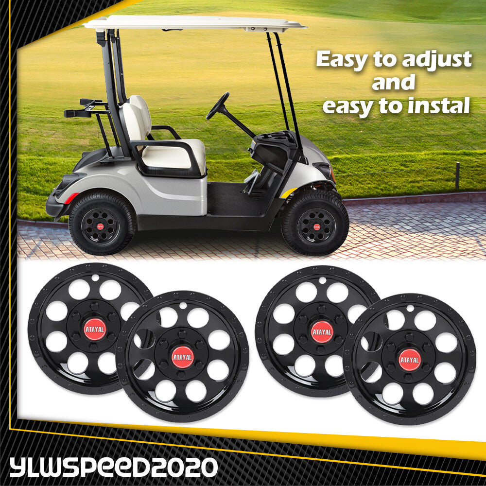 10-Inch Wheel Cover Hub Caps for Golf Carts - Fits EZGO, Club Car & Yamaha