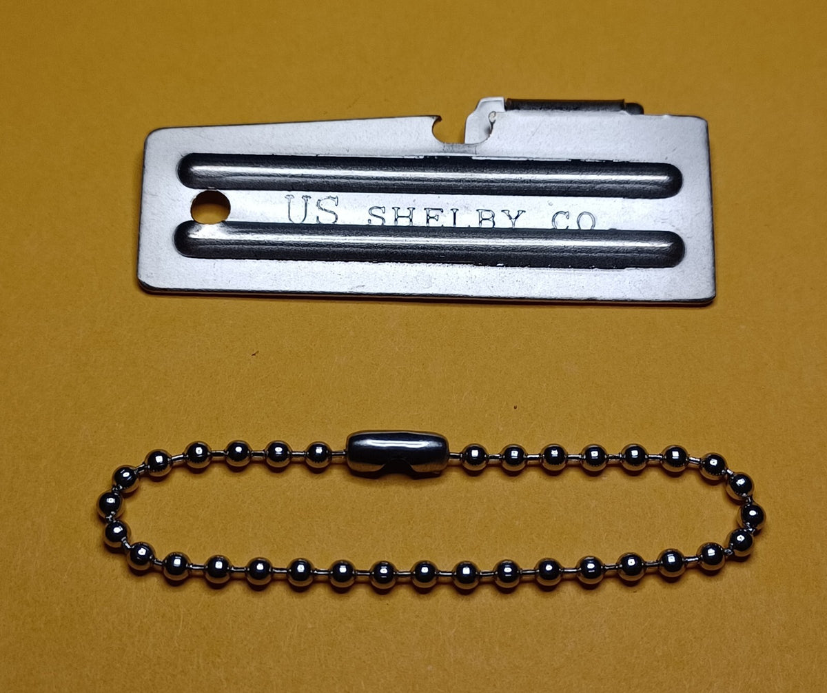 Military Can Opener Emergency Survival Tool with 4.5-Inch Chain