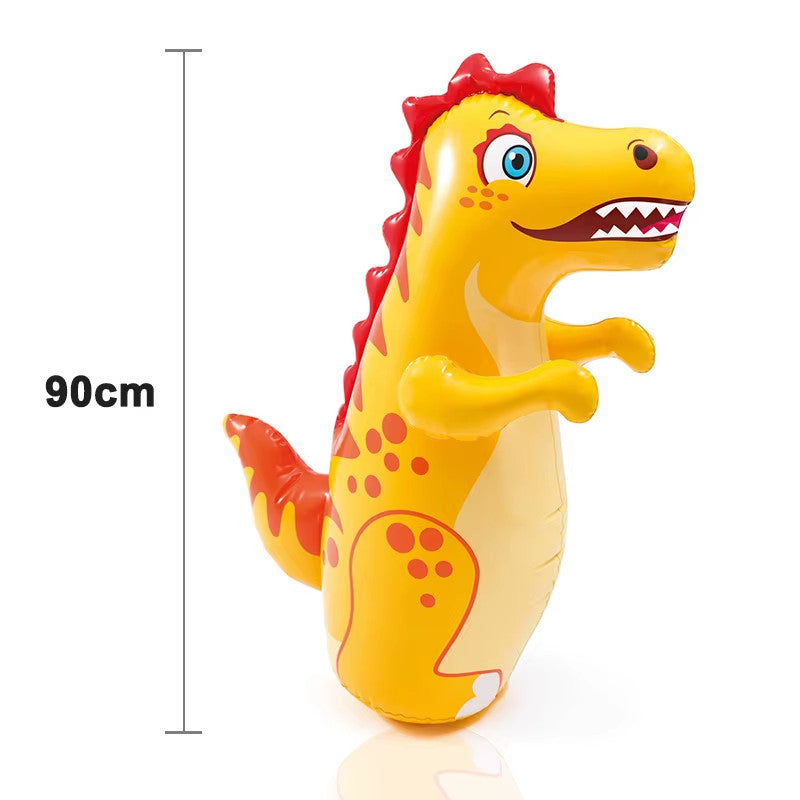 Inflatable Kids and Adults Boxing Tumbler with Dinosaur Design, Standing Punching Bag