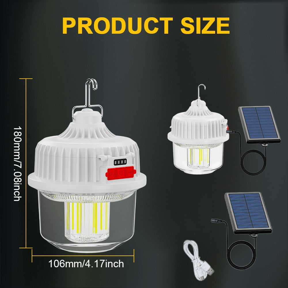Solar Portable Rechargeable LED Camping Lantern with USB Charger - All Variants