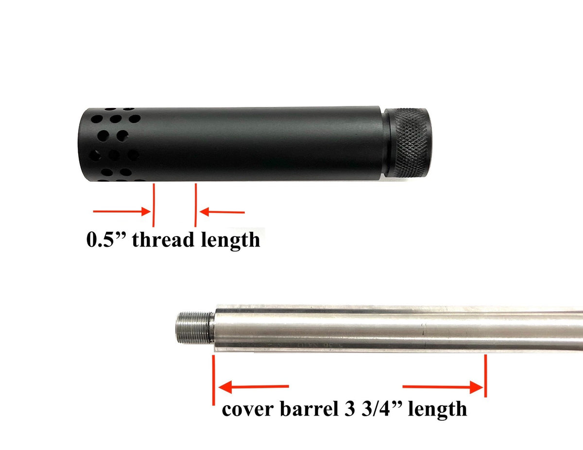 5/8x24 TPI .308 7.62 Caliber Barrel Cover - Solid Aluminum Tube