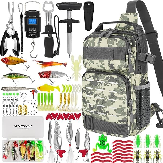 Complete Fishing Tackle Kit Set with Lures, Bait, Tackle Box & Accessories