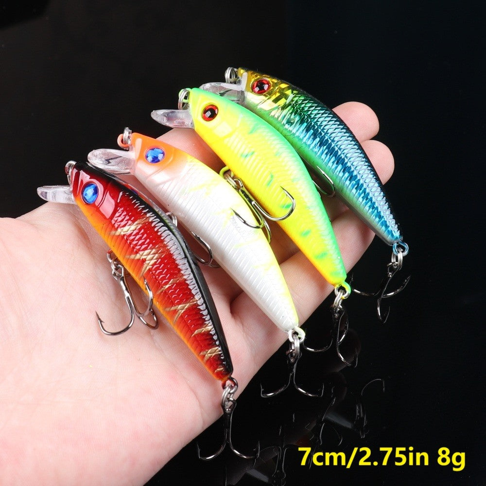 56pcs Minnow Fishing Lure Kit Hard Plastic Baits for Freshwater & Saltwater