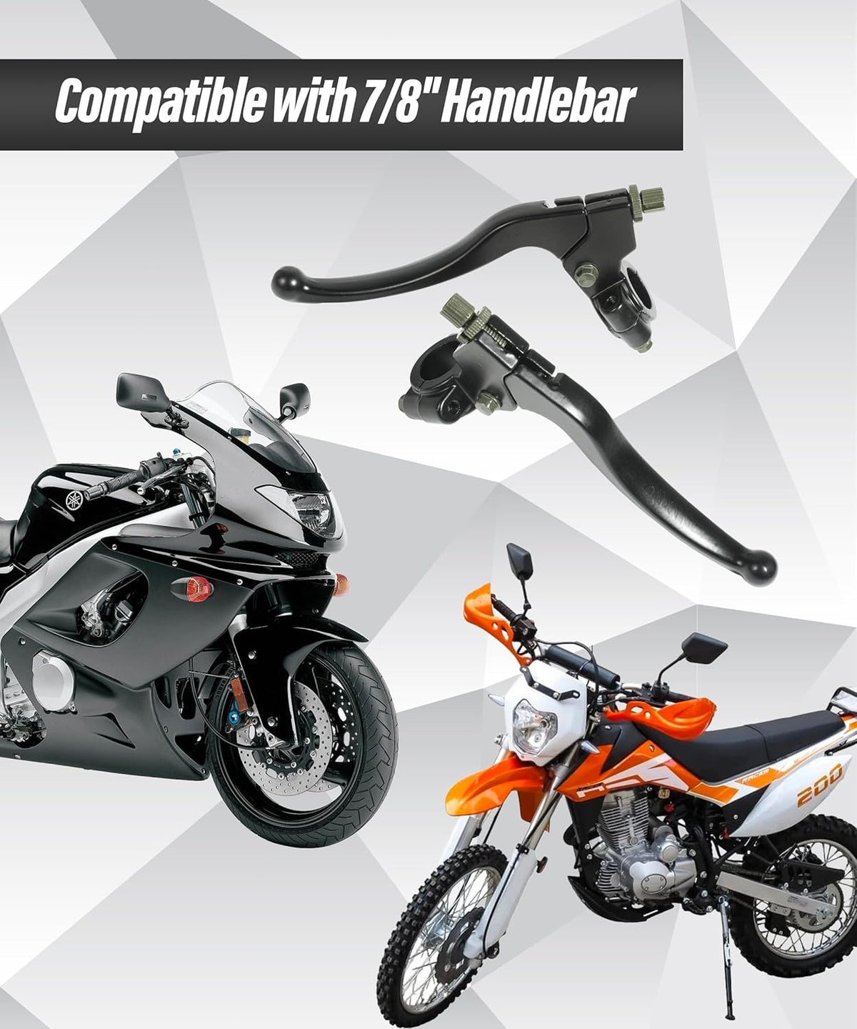 Universal 7/8 Inch Motorcycle Clutch Brake Lever Set Aluminum Handlebar Fitment