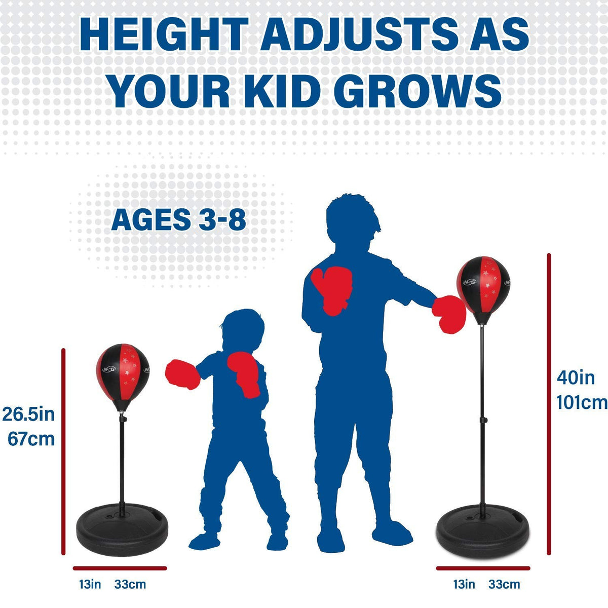 Kids Adjustable Freestanding Punching Bag & Boxing Gloves Set