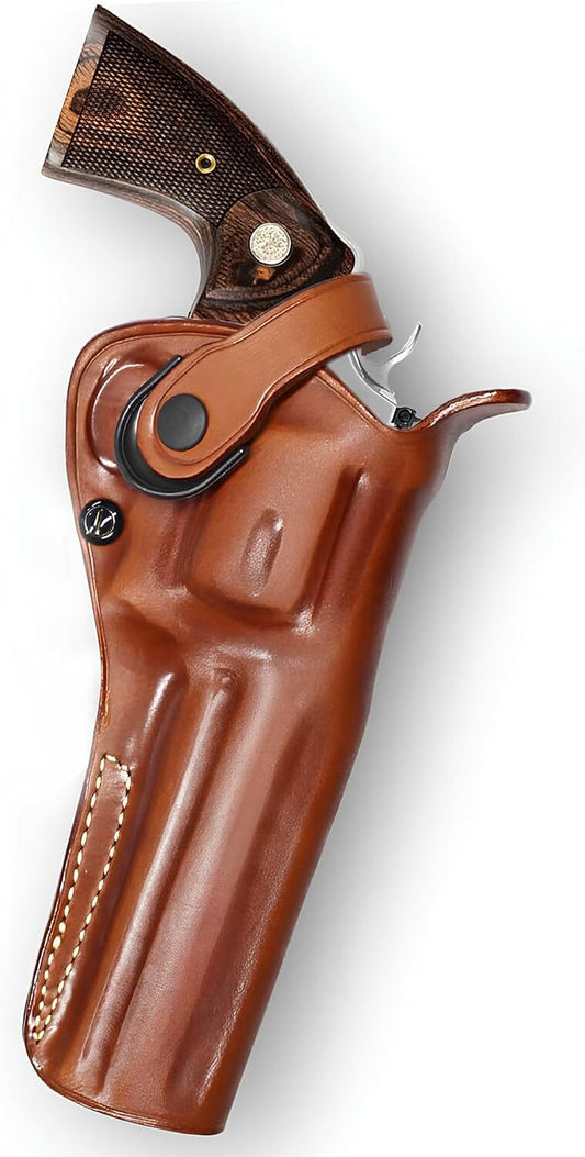 3-Slot Leather Gun Holster Fits Colt Anaconda 44 Magnum 6-Inch Barrel