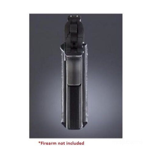 1911 Full Size Rubber Grip with Finger Grooves for Pistol - Black