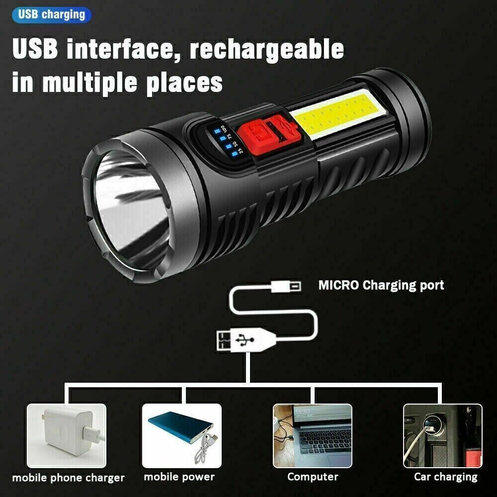 High Power 990000000 Lumen LED Flashlight Rechargeable Torch Outdoor Lamp
