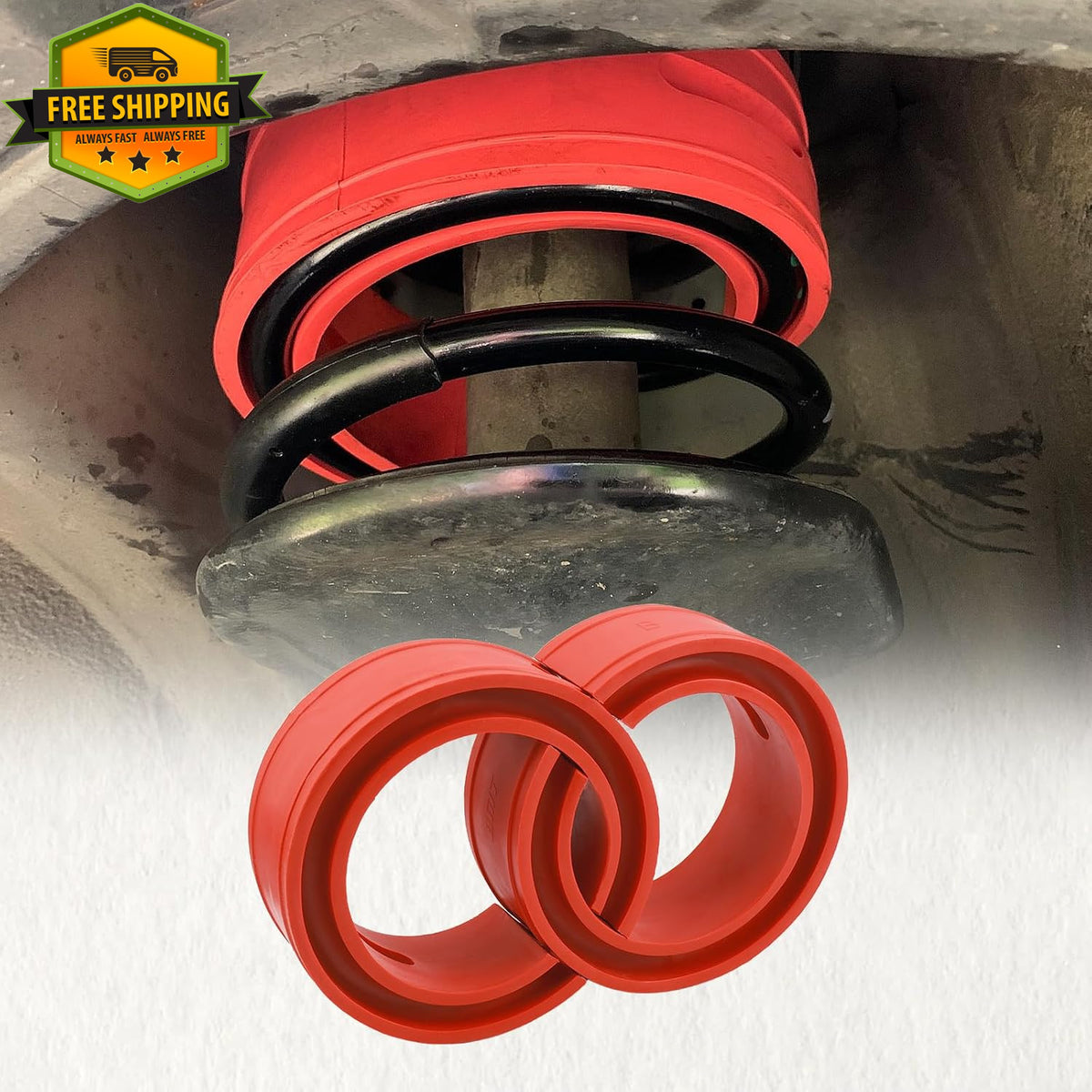 Heavy Duty Coil Spring Spacers 1.45 Inch for Vehicle Rear Suspension - Set of 2