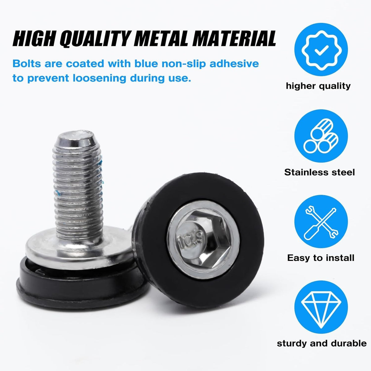 Bike Crank Arm Fixing Bolts M8 Square Taper Bottom Bracket Screws 4 Pack